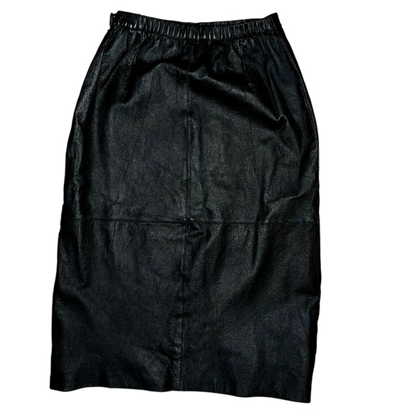 Terry Lewis Midi Length 100% Leather Skirt size 6 - Picture 1 of 6